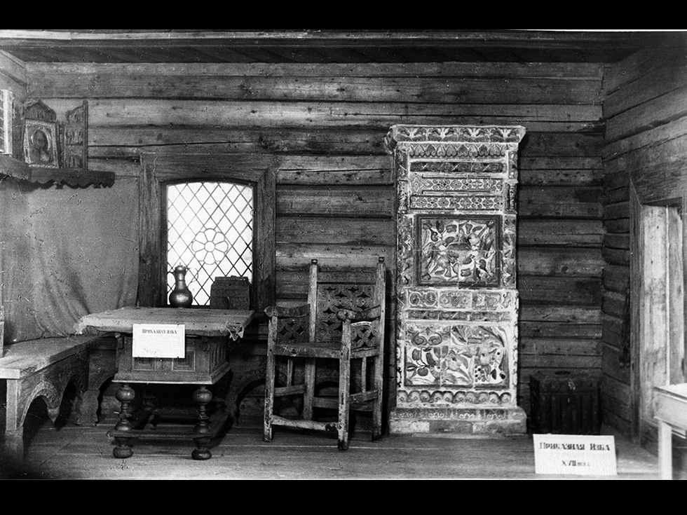 Дворец Олега. Экспозиция Переяславль Рязанский в XVII в. Интерьер Приказной избы. 1950 г.